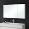 doporro Armoire Murale Salle de Bains avec Miroir Placard de Rangement Étagères Réglable Blanc Mat en Bois Armoire de Toilette 3 Portes 120x15x70 cm Spiegelschrank 02