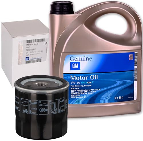 Ölfilter+5L Dexos 2 Motoröl | 650104 / 95509857 / (OC405/3) passend für Astra G H Corsa C Meriva A