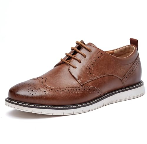 Men's Casual Oxfords Wingtip Business Formal Dress Shoes DS22 Brown 12
