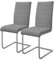 ML-Design Esszimmerstühle 2er Set, Grau, Schwingstuhl, Freischwinger Stuhl mit hoher Rückenlehne, Ergonomische Küchenstühle aus Kunstleder & Metall, Moderner Polsterstuhl für Esstisch & Wohnzimmer