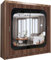 FURNITUREWAVE Minosa Sliding Mirror Doors Wardrobe For Modern Bedroom Furniture Cupboard with Space Saving Shelves and Hanging Rails (Walnut/Black, 203cm)