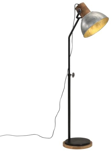 vidaXL Stehleuchte 25 W Vintage Silbern 30x30x100-150 cm E27