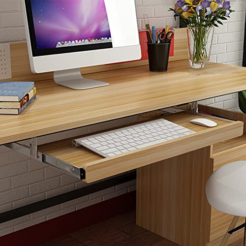 Desk Wrist Support Sliding Wooden Keyboard Tray Drawer, Keyboard Shelf Under The Desk, Desk Armrest, 54/60/70Cm, 3 Styles Ergonomic Desk Tray for Keyboard, for Office Workers and Gamers