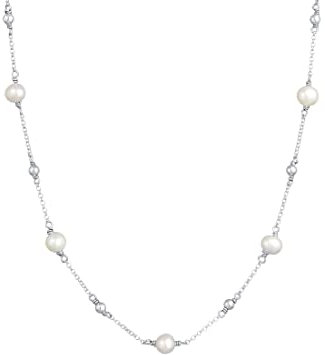 Elli Damen Kugeln Filigran mit Süßwasserzuchtperlen in 925 Sterling Silber (50cm)