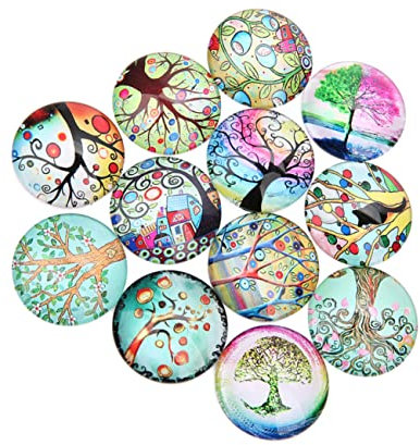 VILLFUL 20 Stück Diy Schmuck Glas-patches Mixfarben Runde Form Kreative Glaskristall Verzierungen Für Basteln Schmuckherstellung Schmuckzubehör Für Individuelle Diy-arbeiten