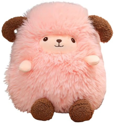 Schaf Kuscheltier Kissen, 40cm Flauschiges Lamm Puppekissen Stofftiere Schaf Süße Dekokissen Kuschelkissen Plüsch Spielzeug für Mädchen Jungen & Babys Geburtstag Geschenk