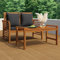 Buzaza 2-TLG. Garten-Lounge-Set mit Dunkelgrauen Kissen Balkon MöBel Set Lounge MöBel Outdoor Garten LoungemöBel Set Massivholz