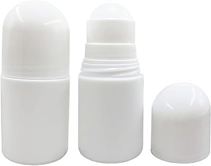 Gowxs 2 Pcs White Empty Refillable Roll On Bottles Roller Cosmetic Container,Roller Bottles,Beauty and Personal Care,Refillable Containers,Easy to Use and Store Small in Size (30ml)