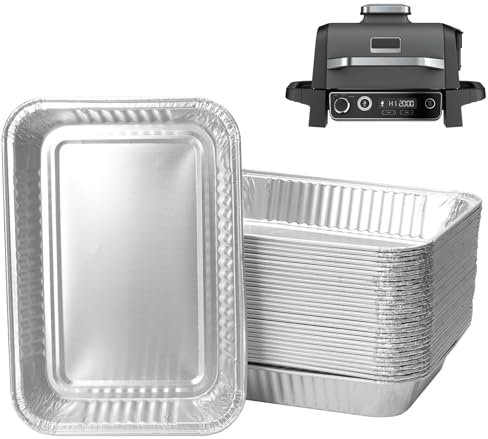 WEBROIL Grill-Tropfpfanneneinlage für Ninja OG700 OG701 OG751 Serie Woodfire Smoker Zubehör, Aluminium-Einweg-Folien-Fetteinlagen, kompatibel mit Weber Q/Spirit/Genesis Gasgrill, 30 Packungen