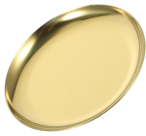 Alipis Plateau à Bijoux Organise Vos Bagues et Accessoires Élégance en Acier Inoxydable Doré Rond Facile à Nettoyer et Confortable Toucher