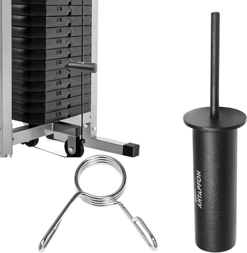 AHTAPFON Gym Pin Extender with 1 x Spring Clip,Weight Stack Pin,Weight Extender Pin,Fits Add 2 Weight Plates for Cable Machine,Fitness Equipment for Gym Home (8mm ×110mm)