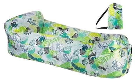 Blow Up Couch, Foldable Air Lounger Camping, 3.93 Inches Portable Waterproof Inflatable Sofa for Travel, Sleeping, Beach, Outdoor Seating and Relaxation