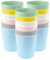 KALAS Lot de 18 gobelets en plastique empilables pour enfant 230 ml Couleurs pastel mélangées Passe au lave-vaisselle