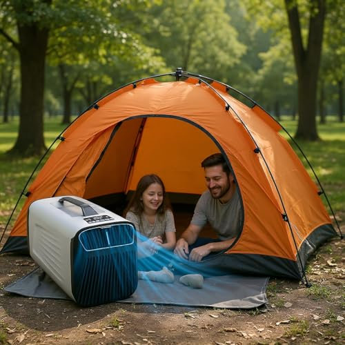 Climatiseur portable 420 W pour camping-car - Nouveau climatiseur de camping avec déshumidificateur/minuterie 24 h, 1800 W 6000 BTU, refroidissement efficace, jusqu'à 10 m², ultra-silencieux
