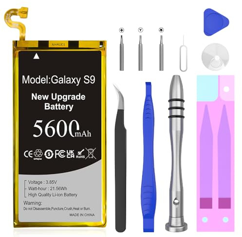 [5600mAh] Akku für Samsung Galaxy S9, Upgraded Hohe Kapazität Ersatzakku für Samsung Galaxy S9 EB-BG960 EB-BG960ABA G960U G960F G960W mit Reparaturwerkzeug
