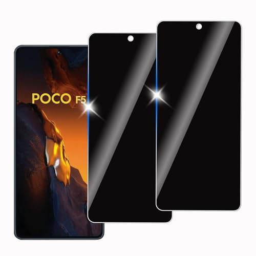 KELINAN 2 Piezas para Xiaomi Poco F5 Tempered Privacy Glass Protector, 9H Hardness,Anti-Scratch,Privacy Screen Protector,Ultra Resistant,Anti-Fingerprint, Bubble-Free