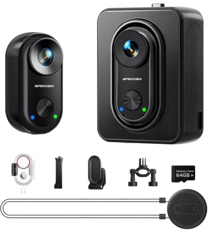 Apexcam K70 4K Mini Action Cam,POV Body Cam Con Scheda 64GB,WiFi EIS 20MP Body Cam Sportiva Portatile Vlogging Fotocamera,30M Fotocamera Subacquea,Videocamere Montate sul Corpo Con Supporto Magnetico