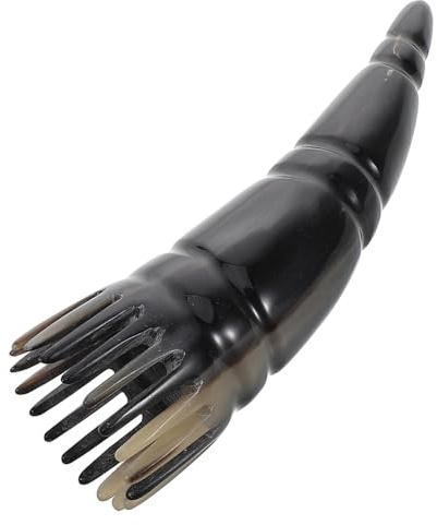 TOGEVAL Kopfhautmassagegerät und Büffelhornkamm aus Ox Horn für sanfte Entwirrung und beruhigende Massage zur Haarpflege und