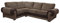 Big Corner Sofa Suite Tango 3+2 Armchair Jumbo Cord Brown (Left Hand Corner)