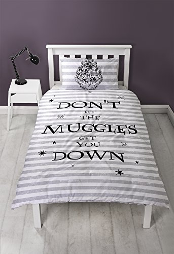 Harry Potter Heimdeko, schwarz/weiß/grau, Einzelbett