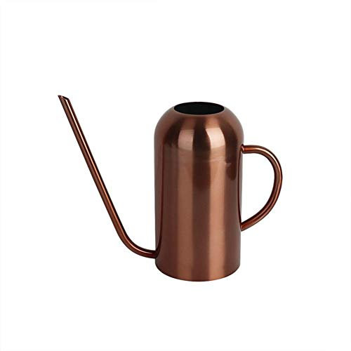 Hangarone - Hervidor de riego de jardín de boca larga de acero inoxidable con regadera de color cobre para plantas de interior e interior, 1500 ml