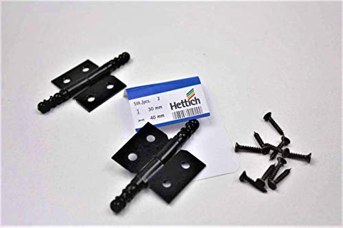 HKB Möbelband mit Zierkopf rechts, Stahl schwarz, 30 x 40 mm, 2 Stück
