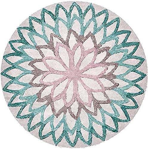 Nicole Knupfer Mandala Runde Teppich Vintage Boho Waschbar Teppich für Wohnzimmer Schlafzimmer Badezimmer Küche Beach Dekor (A2,120 x 120cm)