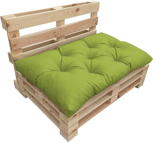 chilly pilley Coussin De Palette EU Imperméable Coussin De Jardin Flocons De Mousse Plusieurs Tailles Et Couleurs (Coussin D'assise 120x 80. Vert)