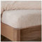Sleepdown - Lenzuolo in pile con angoli, in tinta unita, caldo e super morbido, per letto singolo, colore naturale