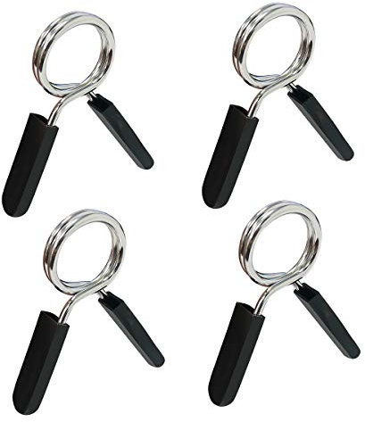 Vockvic Colliers à Pince à Ressort, 4 Pcs 28mm Pinces à Haltères Poids Barre d'haltères Verrouillage Pince à Ressort Musculation avec Poignée pour Gymnase Haltérophilie et Musculation