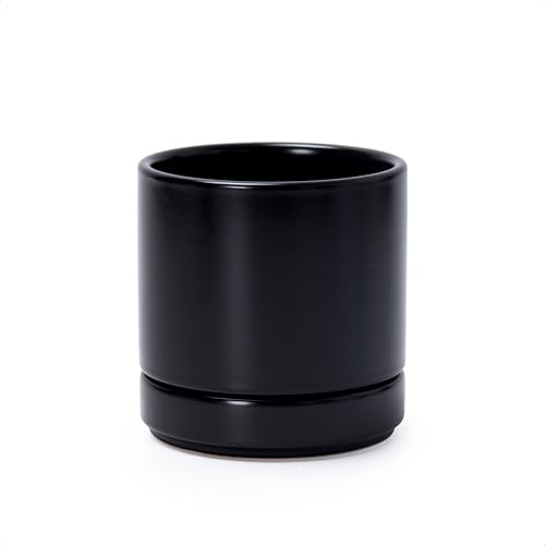 D'vine Dev 4.7 Inch Ceramic Planter Pot, Black, 94-O-B-2