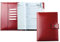 DELMON VARONE - Personalisierbarer Buch-Kalender DIN A5 2025 + 2026 Cambridge Top Grain Leder Rot - Organizer Terminplaner (1 Tag 1 Seite) - Kalender-Buch mit Druckknopf Stiftschlaufe, Einschubfächer