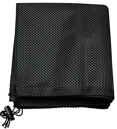 ZYAMY 45 x 45 cm Teichnetz Pumpe Filtertasche Pumpe Barrier Bag mit Kordelzug für Outdoor Teich Biofilter Aquarium Filtration, Schwarz