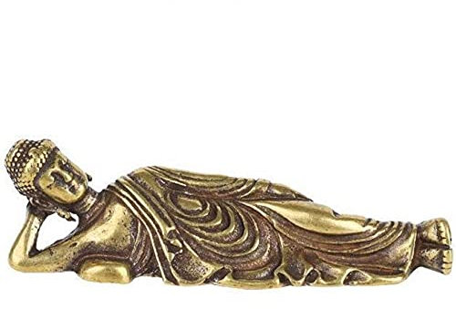 Froiny Messing Mini Retro Reclining Buddha-Dekor-Statue Figuren Skulptur Sammler Kleiner Buddha