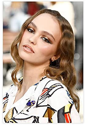 Schauspieler Lily Rose Depp 44 Leinwand-Poster, Wandkunst, Deko, Bild, Gemälde für Wohnzimmer, Schlafzimmer, Dekoration, 60 x 90 cm, ohne Rahmen:
