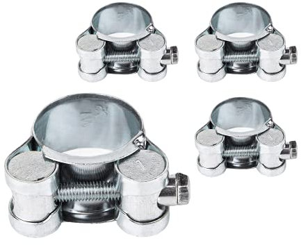 Paquete de 4 abrazaderas de tubo reforzadas fuertes de 23-25 mm, sujetadores de abrazadera de manguera de tubo de acero galvanizado (4 piezas, 23-25 mm)