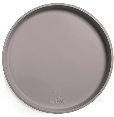 DogBuddy Dog Food Mat - Waterproof Dog Bowl Mat, Silicone Pet Mat for Food and Water Bowls, Nonslip Pet Feeding Mat with Edges, Dogs Food Mats for Floors, Puppy Supplies (XS, Dove)