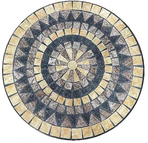 Raburg Mosaiktisch, 60 cm Ø, runder Gartentisch mit Mosaikmuster, Balkon- und Terrassentisch, mediterranes Flair, liebevolle Handarbeit, Mayla, Orange-Rot-Anthrazit