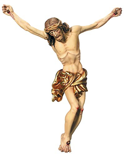 JS Garten Deko Holzfigur Jesus Christus Figur für Kruzifix/Kreuz Leonardo H 25 cm Statue Ahornholz Holzstatue Dolfi