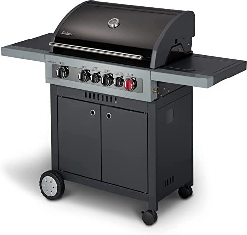 ENDERS - Barbecue Boston Black 4 IK Turbo - 4 brûleurs dont 1 Turbo Zone - 1 brûleur arrière infrarouge - 1 brûleur latéral - Jusqu'à 12 convives - 21,85 kW