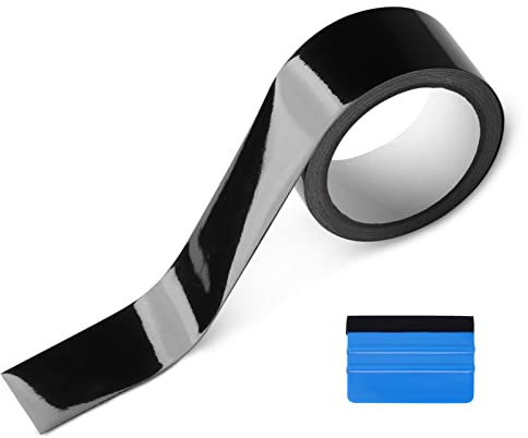 NewL Free Tool Kit High Gloss Vinyl Wrap Kit for Black Out Chrome Delete Window Trim Door Trim Door Sill (5cm x 9meters) (High Gloss)