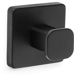 TATAY Grand Porte-Serviette de Salle de Bain, Accessoires de Salle de Bain Nero, Acier Inoxydable et Zamak, Double Système de Fixation avec Vis et Adhesif, Porte-Serviettes Noir. 6 x 6,5 x 60 cm