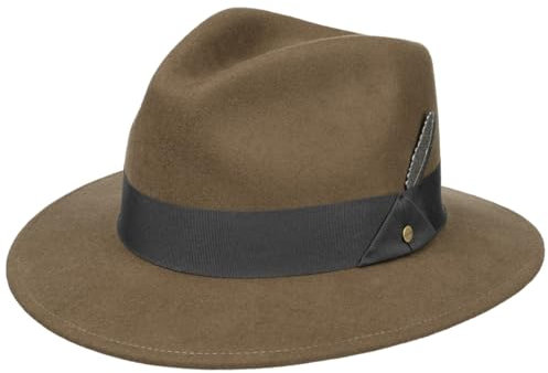 Stetson Vencaster Traveller Wollhut Einfarbiger Wasserabweisender Outdoorhut Unisex Frühling bis Winter braun XXL (62-63 cm)