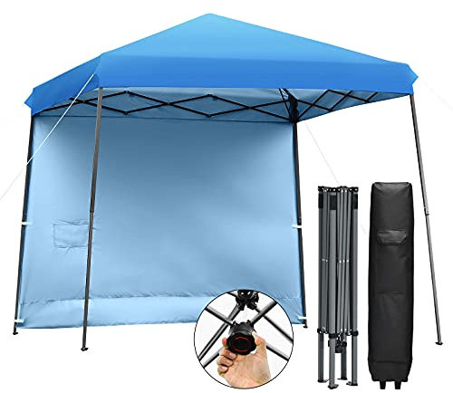 RELAX4LIFE 3x3M Gazebo Pieghevole con Parete Parasole Staccabile, Telo Impermeabile e Argentato Anti Raggi UV, Altezza Regolabile, Stabilità Antivento con Corde e Paletti