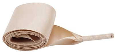 Chlikeyi Cordón de zapato de 2,5 cm de cinta de raso Cordón de cordón de satén con cabeza de metal, beige, 200 cm