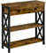 Abician Table Console Table d'entrée Vintage avec 1 Grand Tiroir et 2 Étagères Structure Stable en Métal 80 × 30 × 80 cm Brun Rustique