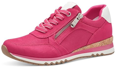 MARCO TOZZI Damen Sneaker flach mit Reißverschluss Vegan, Rosa (Pink comb), 40 EU