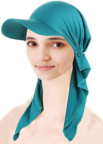 Cysocool Schirmmütze für Damen, Sonnenschutz, Baseballkappe, Newsboy-Mütze, elastisch, weich, Bambus, vorgebunden, Kopftuch, Kopfbedeckung, Haarausfall, Turbane, Kopftuch, Bandana, Totenkopfmütze