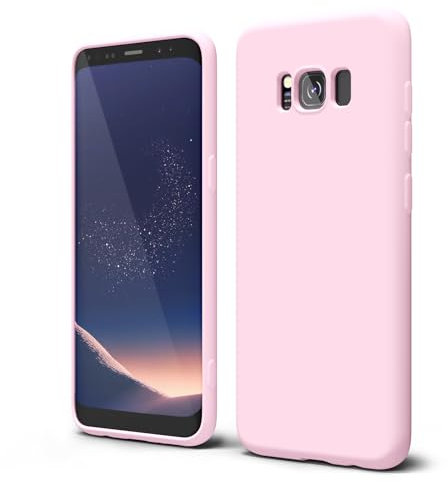 oakxco für Samsung Galaxy S8 Silikon Case mit Kameraschutz, Ultra Dünn Bunt Handyhülle Mädchen, Einfarbig Handy Hülle Slim Schutzhülle, Matt TPU Weich Gummi Glatt Silikonhülle Bumper, Rosa Pink