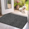 Mibao Schmutzfangmatte 80 x 120 cm, Sauberlaufmatte, Türmatte für Innen, rutschfeste Fussmatte, Super Saugfähige Willkommen Matte Teppich für Haustür, Hintertür, Schuhe und Pfoten, Schwarz